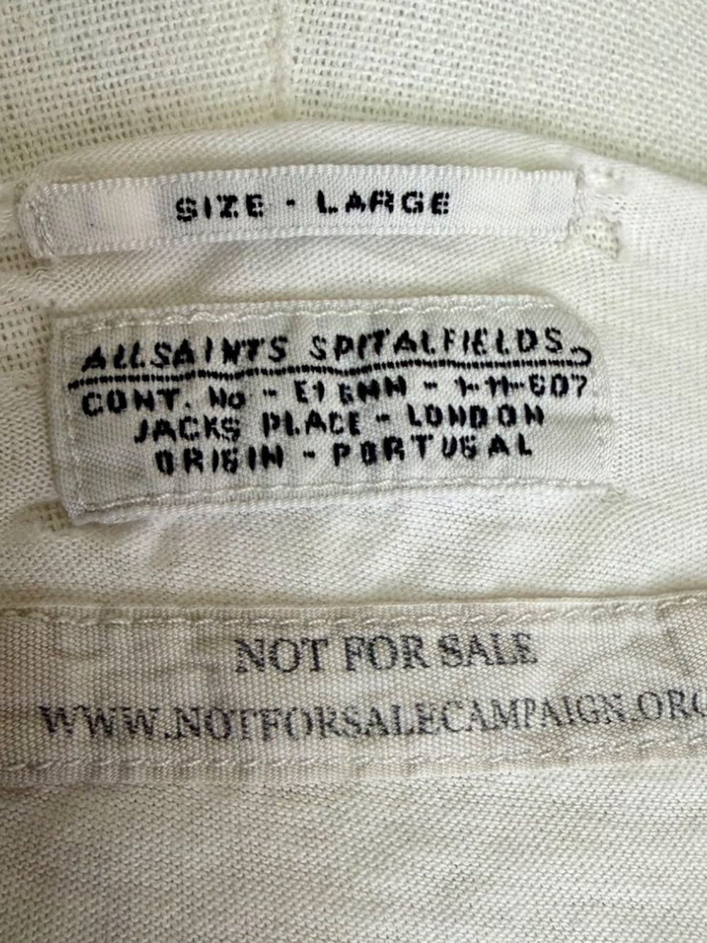 AllSaints Not For Sale Graphic Tank Top Size Large Oversized Distressed Art Tee - Picture 4 of 4